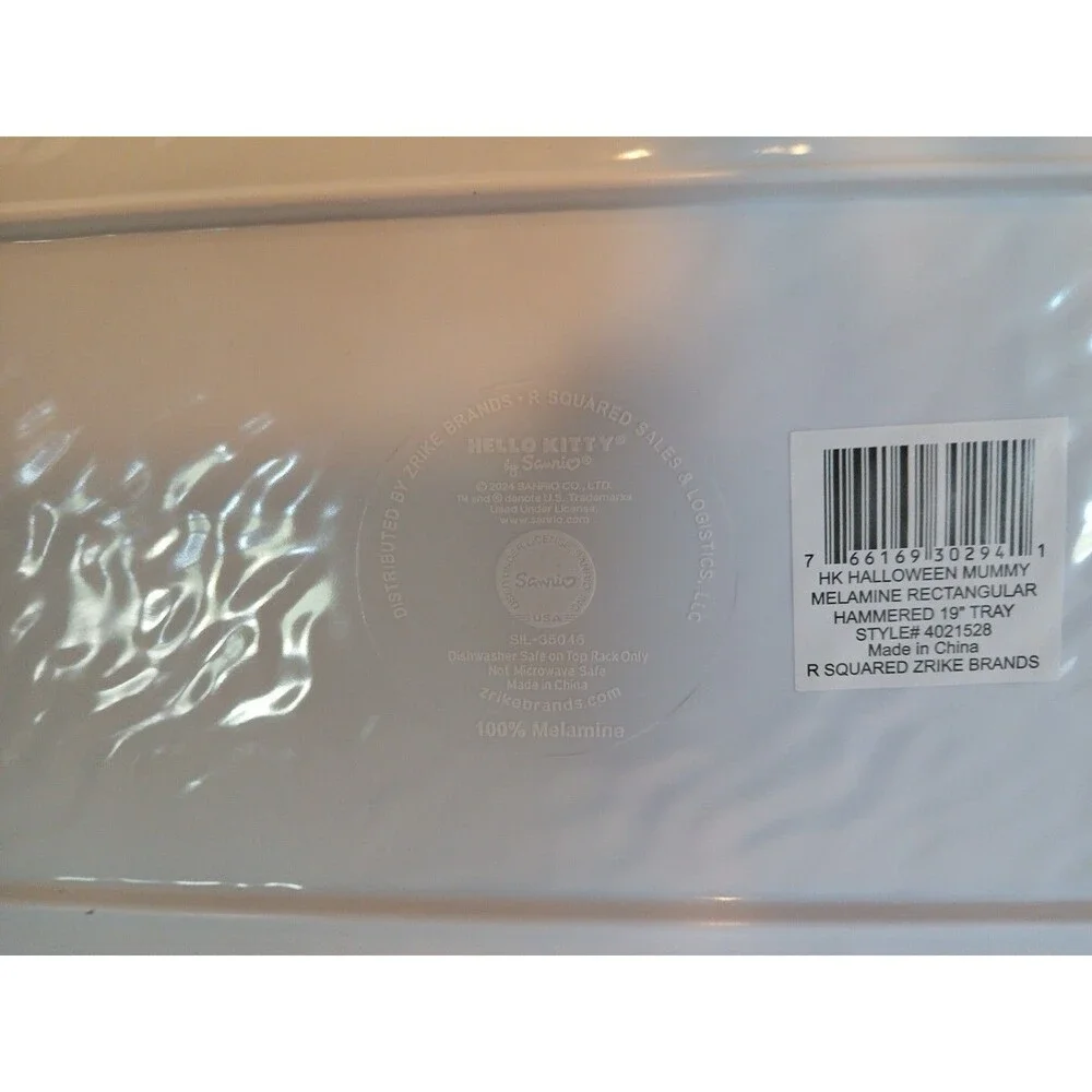 Hello Kitty Halloween Mummy Melamine Serving Platter/Tray-White/Black-Very CUTE